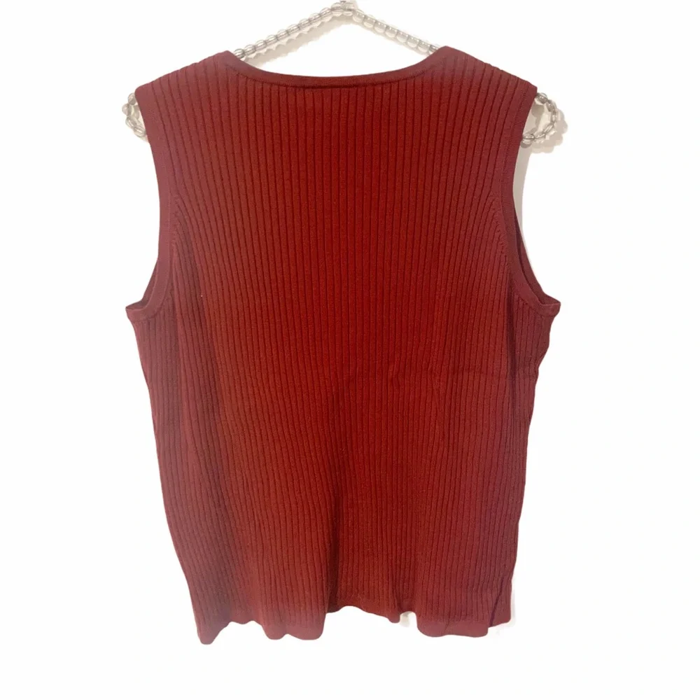 Lane Bryant Plus Size 22/24‎ Red Ribbed Plus Size Sweater Vest Sleeveless